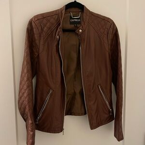 Brown faux leather jacket!